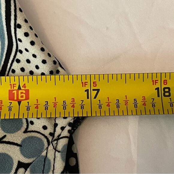 Maggy London Teal White Babydoll Floral Print Feminine Dress NWOT Size 4P - Picture 9 of 11